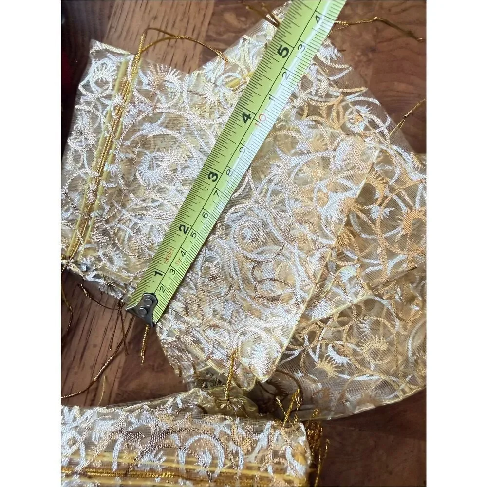 Gold Embroidered Gift Pouches - Set of Decorative Bags lot of 70